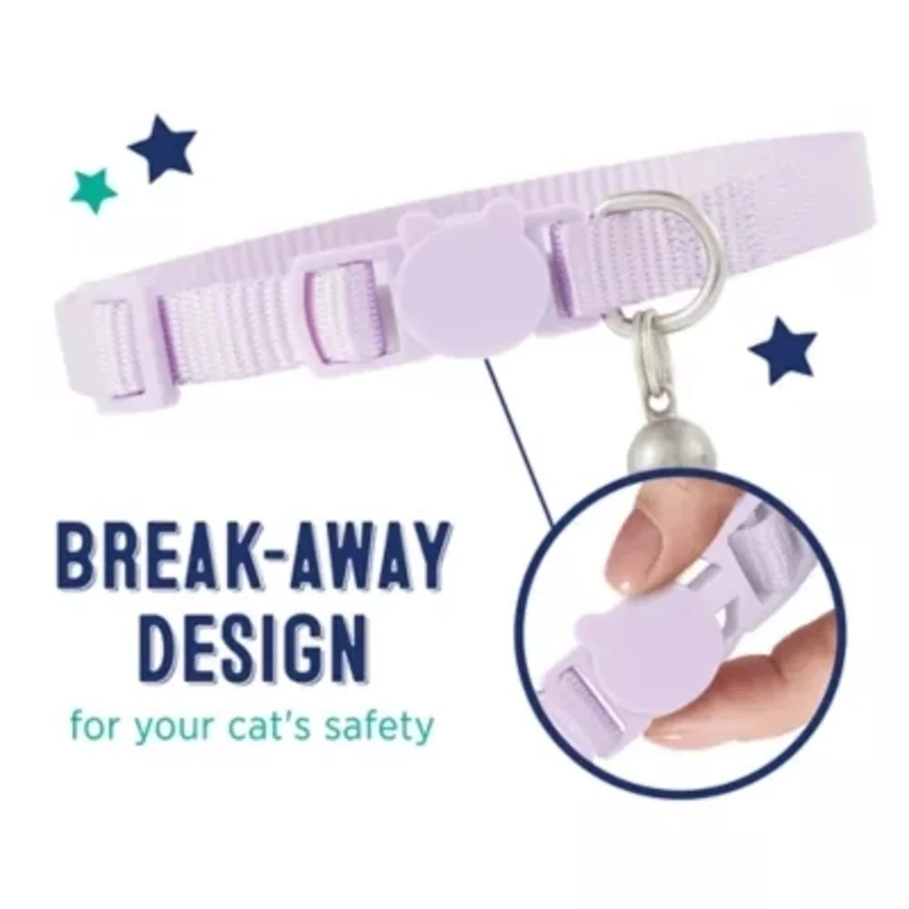 Whisker City Exclusive Lavender Purple Easy Release Adult Cat Collar 8-12in NWT